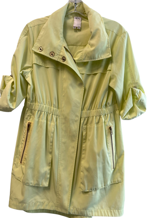 Ali Ro Size 4 Neon Yellow Polyester 3/4 Sleeve Front Zip & Snaps Jacket Neon Yellow / 4