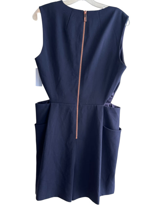 Ted Baker Size 4 Navy Polyester Back Zip Side Cut Outs Side Pockets Romper Navy / 4