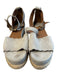 Chloe Shoe Size 37 Gray Leather Suede Open Toe Ankle Strap Platform Shoes Gray / 37