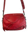 Lauren Ralph Lauren Red Leather goldtone hardware Magnetic Flap Top Zip Bag Red / Small