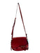 Lauren Ralph Lauren Red Leather goldtone hardware Magnetic Flap Top Zip Bag Red / Small