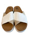 naturalizer Shoe Size 8 white & tan Leather & Canvas Open Toe & Heel Slide Shoes white & tan / 8