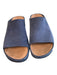 Fittlop Shoe Size 6 Blue Suede Open Toe & Heel Slide Platform Shoes Blue / 6