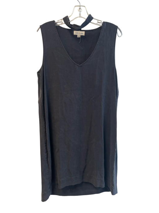 Cloth & Stone Size Medium Dark Gray Tencel Sleeveless Pockets Neck detail Dress Dark Gray / Medium