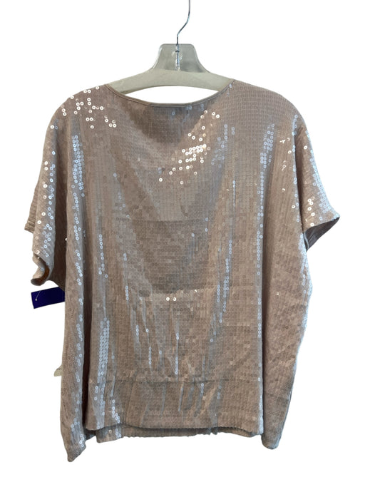 Robert Rodriguez Size Large nude Rayon Blend Sequins Scoop Neck Top nude / Large