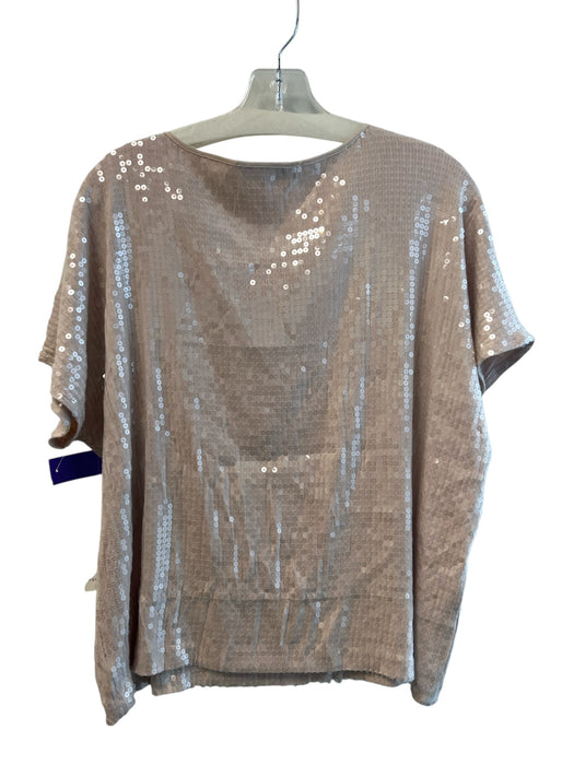 Robert Rodriguez Size Large nude Rayon Blend Sequins Scoop Neck Top nude / Large