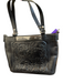 Patricia Nash Black Leather Double Handle Silver Hardware Tooled Bag Black / Medium