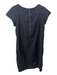 Vince Size Small Black Cotton Back Zip Cap Sleeve Wide Neck Knee length Dress Black / Small