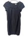 Vince Size Small Black Cotton Back Zip Cap Sleeve Wide Neck Knee length Dress Black / Small