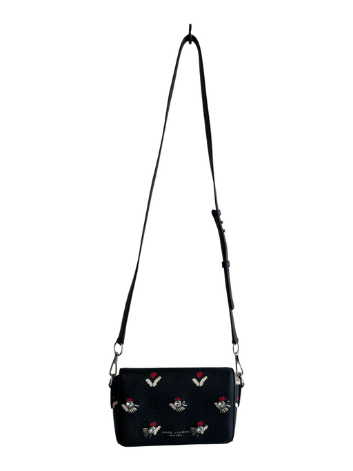 Marc Jacobs Black, White & Red Leather Shoulder & Crossbody silver hardware Bag Black, White & Red / Small