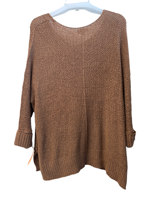 ee:some Size M/L Brown Acrylic & Nylon Wide Leg Long Sleeve Knit Oversized Top Brown / M/L