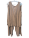 Nomad Size Large Mocha Cotton Sleeveless Drawstring Waist Textured Pants Set Mocha / Large
