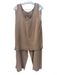 Nomad Size Large Mocha Cotton Sleeveless Drawstring Waist Textured Pants Set Mocha / Large