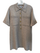Veronica Beard Size Large Oatmeal Wool Knit Knee Detail Goldtone Buttons Dress Oatmeal / Large