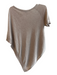 Theory Size Large Light Tan Cotton Short Sleeve Heathered Asymetric Hem Top Light Tan / Large