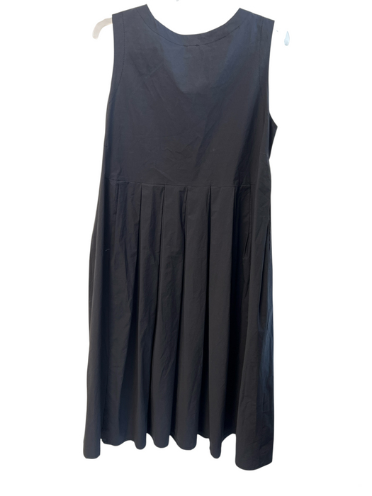 Kedem Sasson Size 1 Black Cotton Sleeveless Round Neck Pockets Full Body Dress Black / 1