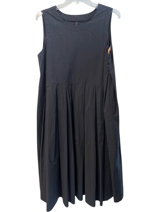 Kedem Sasson Size 1 Black Cotton Sleeveless Round Neck Pockets Full Body Dress Black / 1