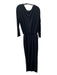 All Saints Size M Black Cotton Long Sleeve Elastic Waist Maxi Round Neck Dress Black / M