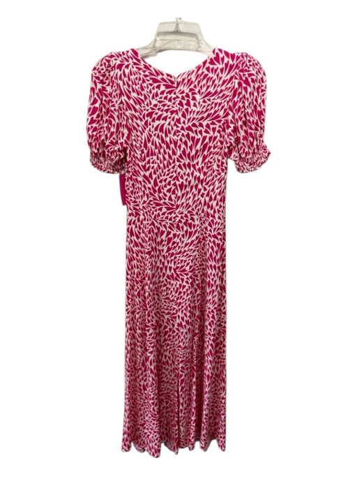 Reformation Size 4 Pink & White Viscose & Rayon Heart Print Leg Slit Panel Dress Pink & White / 4