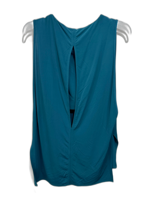 Helmut Lang Size P Teal Viscose Sleeveless Loose Fit High Low Top Teal / P