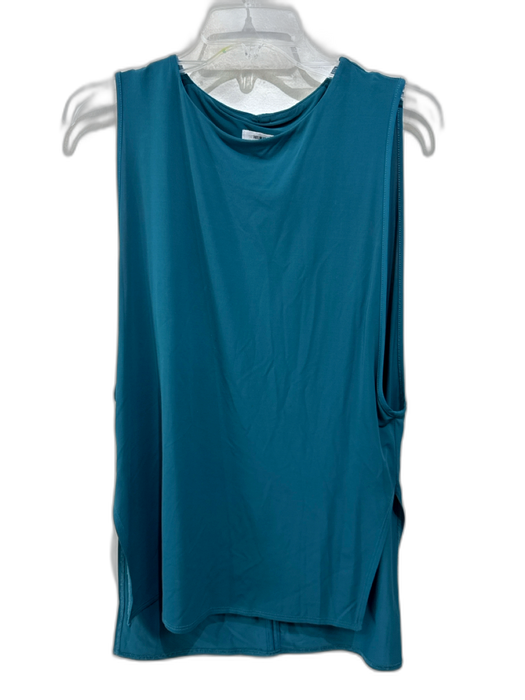 Helmut Lang Size P Teal Viscose Sleeveless Loose Fit High Low Top Teal / P