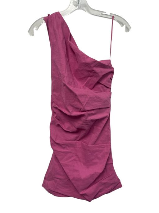 A.L.C. Size s / 4 Pink Linen & Viscose One Shoulder Gathered Side Side Zip Dress Pink / s / 4