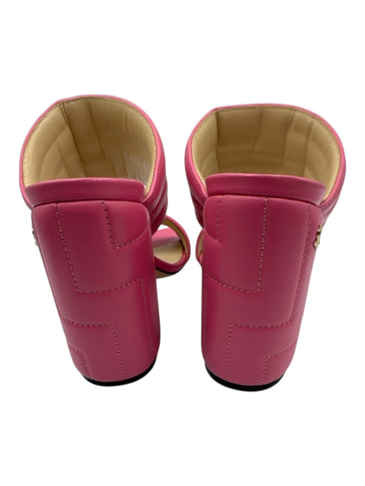 Jimmy Choo Shoe Size 40 Bubblegum Pink Leather Quilted Square Toe Sandals Bubblegum Pink / 40