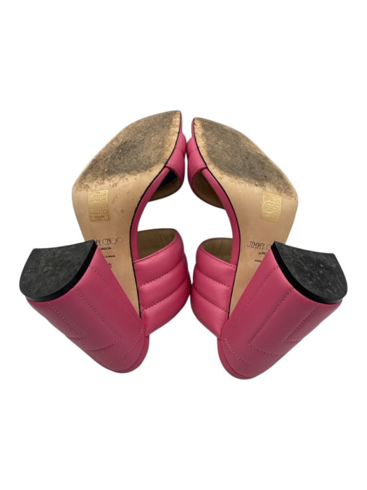 Jimmy Choo Shoe Size 40 Bubblegum Pink Leather Quilted Square Toe Sandals Bubblegum Pink / 40