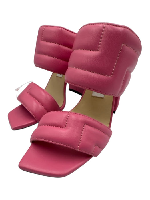 Jimmy Choo Shoe Size 40 Bubblegum Pink Leather Quilted Square Toe Sandals Bubblegum Pink / 40