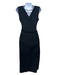 Dolce & Gabbana Size 6/42 Black Wool Blend Button Detail Scoop Neck Pencil Dress Black / 6/42