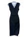 Dolce & Gabbana Size 6/42 Black Wool Blend Button Detail Scoop Neck Pencil Dress Black / 6/42