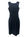 Dolce & Gabbana Size 6/42 Black Wool Blend Button Detail Scoop Neck Pencil Dress Black / 6/42