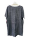 Eileen Fisher Size S Dark Gray Print Linen Horizontal Stripes Wide Dress Dark Gray Print / S