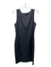 St. John Size 6 Charcoal Gray Wool & Rayon Sleeveless Wide Neck Back Zip Dress Charcoal Gray / 6