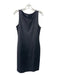 St. John Size 6 Charcoal Gray Wool & Rayon Sleeveless Wide Neck Back Zip Dress Charcoal Gray / 6