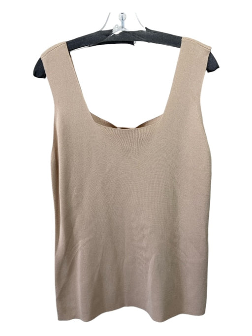 Escada Size 46/XL Beige Rayon Blend Square Neck Sleeveless Knit Top Beige / 46/XL