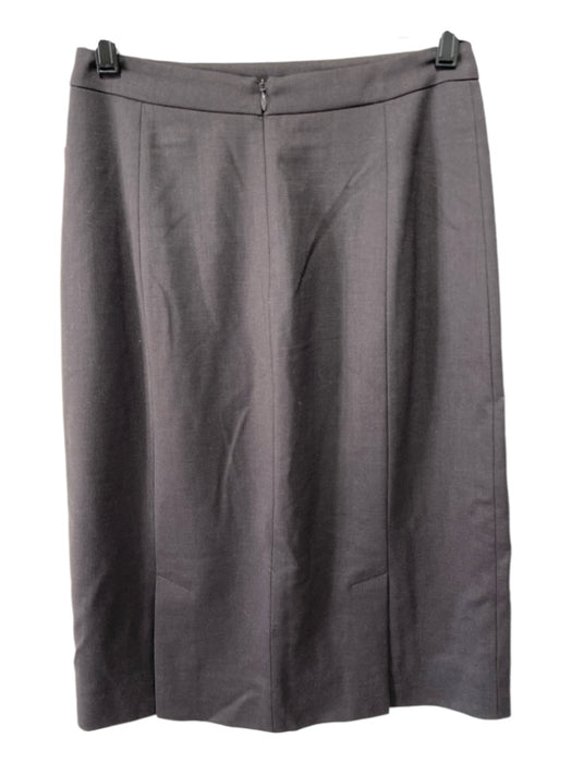 M.M. Lafleur Size 2 Dark Brown Wool Blend Pencil Back Zip Skirt Dark Brown / 2