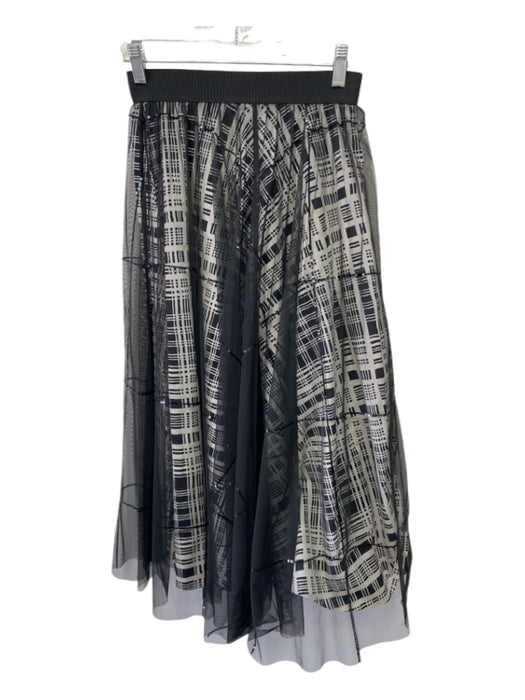 Weekend Max Mara Size XS Black & White Polyester Mesh Overlay Side Zip Skirt Black & White / XS