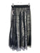 Weekend Max Mara Size XS Black & White Polyester Mesh Overlay Side Zip Skirt Black & White / XS