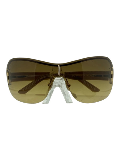 Yves Saint Laurent Brown Plastic Gradient Frameless Sunglasses Brown