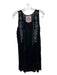 Johnny Was Size XS Black Rayon Embroidered Floral Pleated Front Sleeveless Dress Black / XS