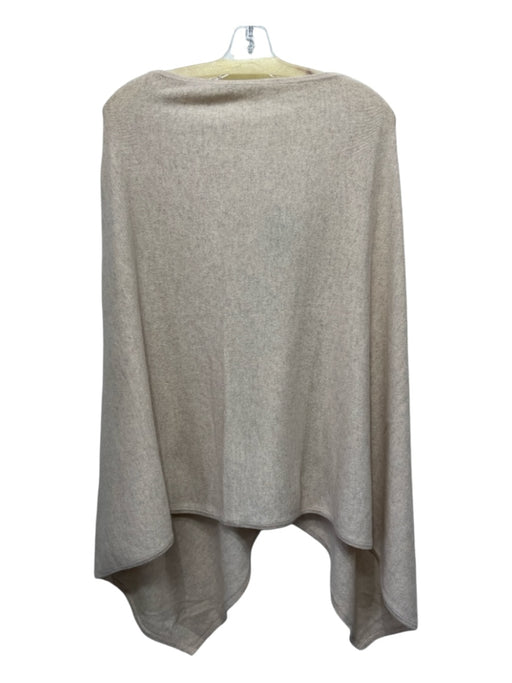 Alashan Beige Cashmere Wide Neck Drape Poncho Beige / One Size