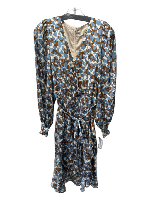 Jade Melody Tan Size M Cream, Brown, blue Viscose Animal Print Wrap Dress Cream, Brown, blue / M