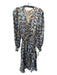 Jade Melody Tan Size M Cream, Brown, blue Viscose Animal Print Wrap Dress Cream, Brown, blue / M