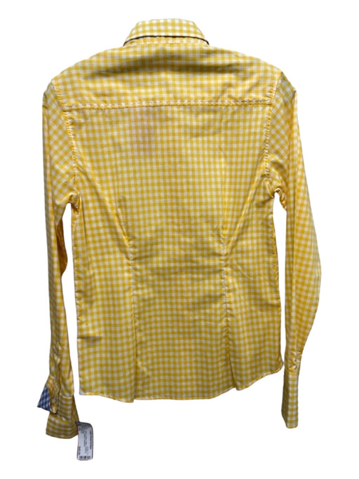 Vicomte A. Size 2/M Yellow & White Cotton Gingham Button Up Collared Top Yellow & White / 2/M