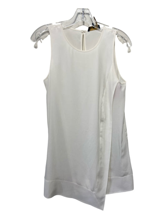 Donna Karan Size XS White Flap Sleeveless Above knee Shift Dress White / XS