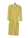 Dolce & Gabbana Size 36 Pale Yellow Viscose Blend Long Sleeve Rhinestone Dress Pale Yellow / 36