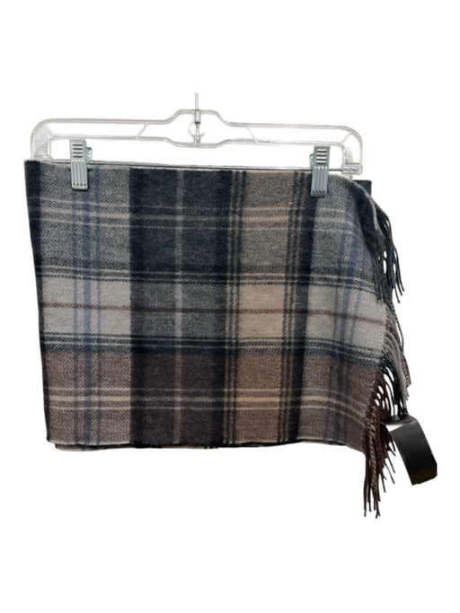 Lochmere Brown & Beige Print Cashmere Plaid Men's Scarf