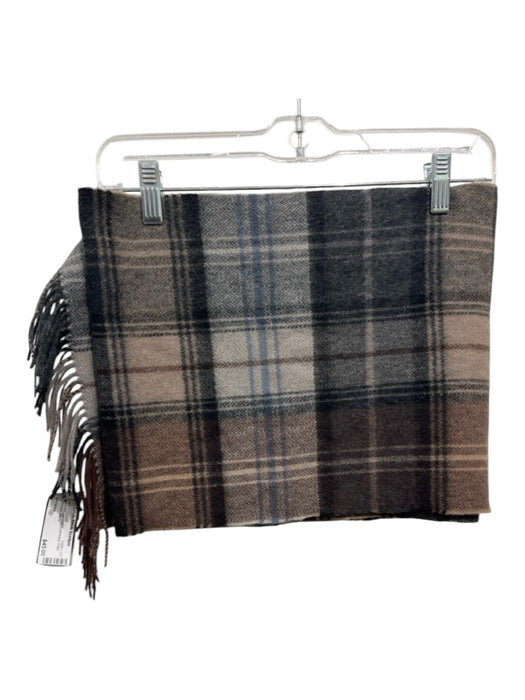 Lochmere Brown & Beige Print Cashmere Plaid Men's Scarf