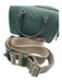 Tory Burch Teal Green Leather & Suede 2 Handles Zip Close silver hardware Bag Teal Green / S